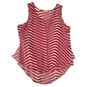NY & Company | Sleeveless Red & White Chevron Stripe Blouse | Size Medium | NWOT